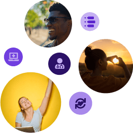 Image of people and icons