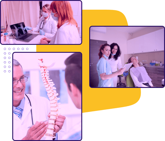 Images with doctors and patients